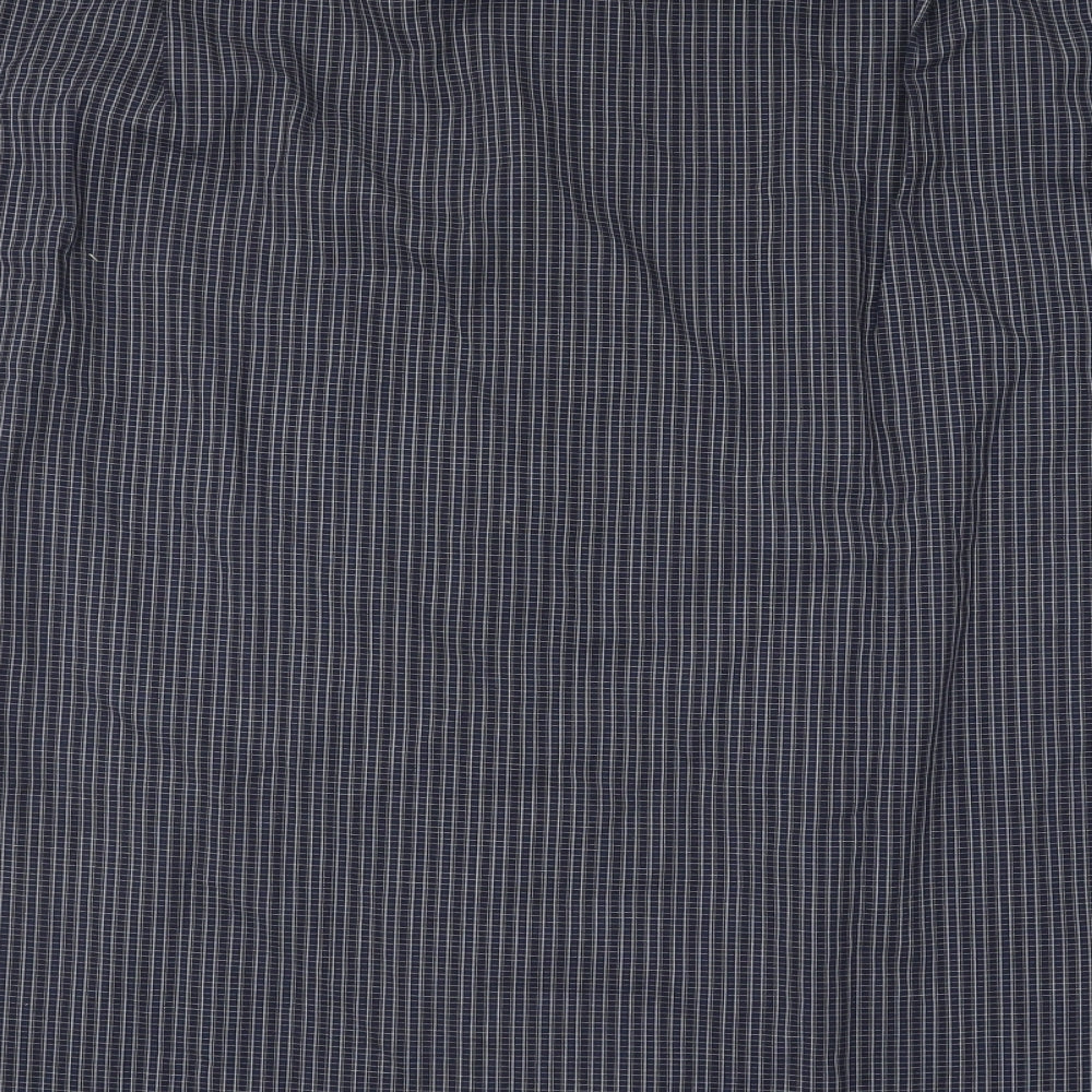TownCraft Mens Blue Geometric Cotton Button-Up Size 16 Collared Button