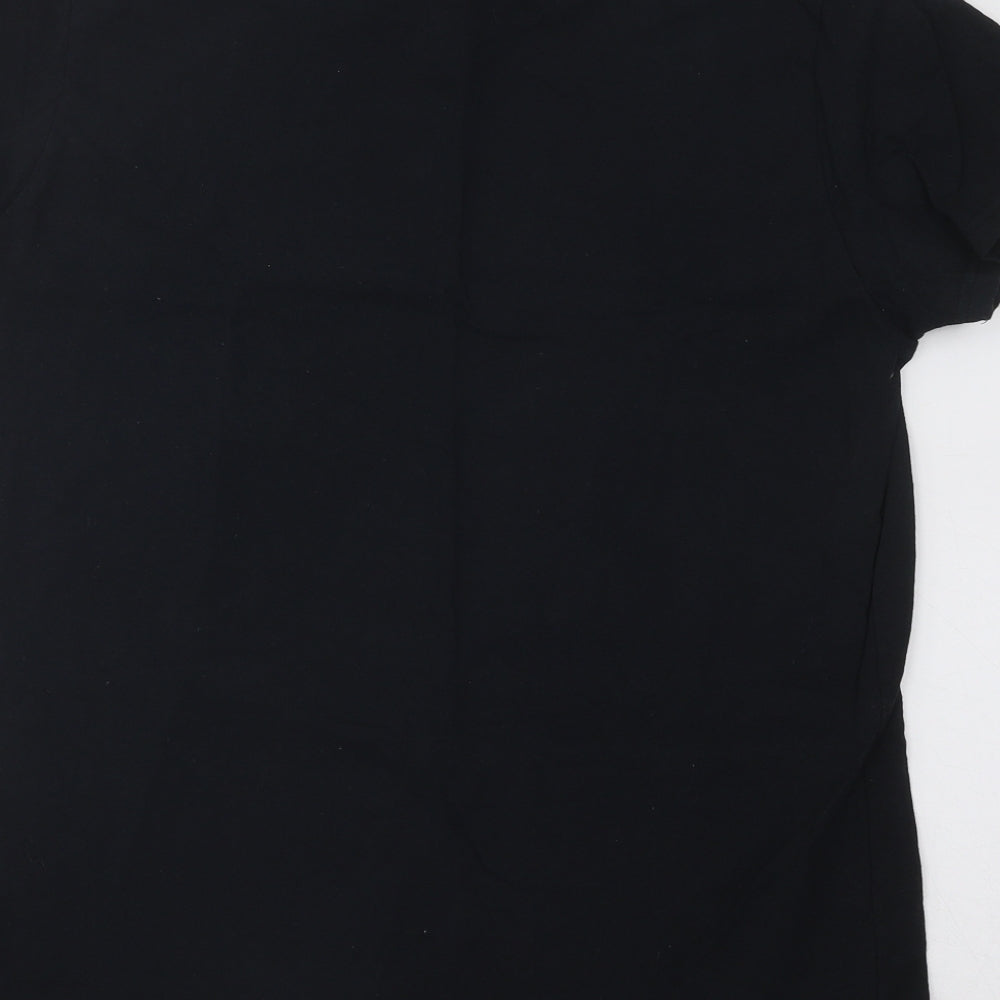 Gildan Mens Black Cotton T-Shirt Size L Round Neck - USA Rugby