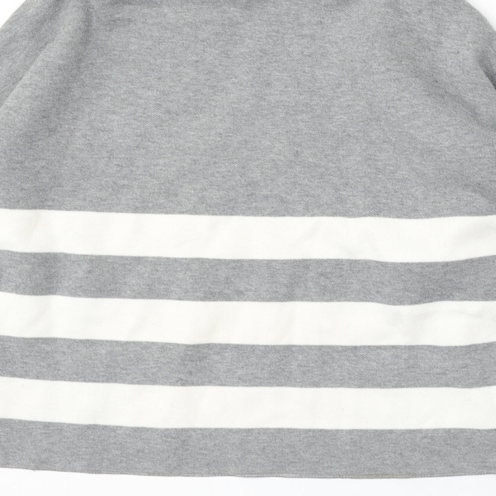 New Look Womens Grey Striped Viscose Pullover Sweatshirt Size M