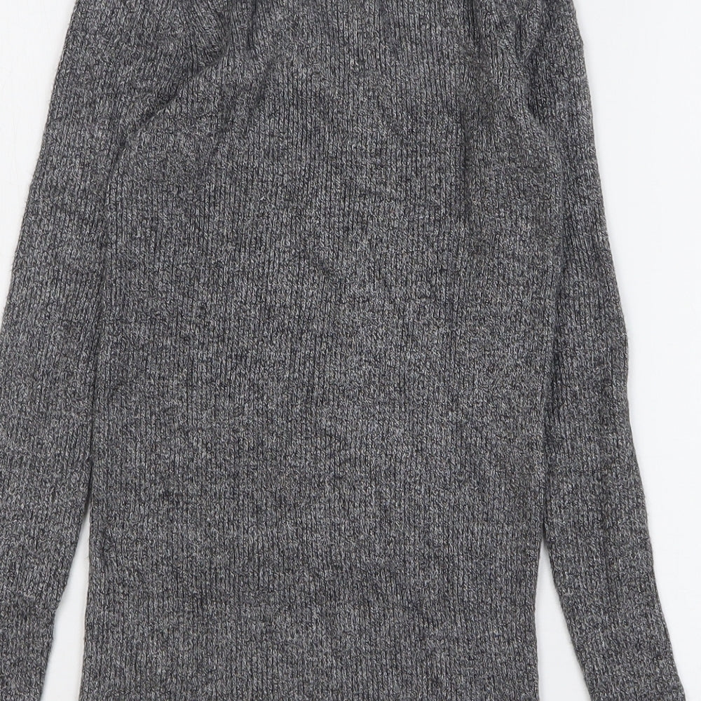 Warehouse Womens Grey Scoop Neck Viscose Pullover Jumper Size 6