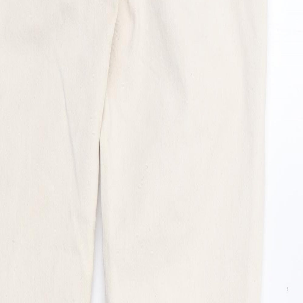 Stradavarius Womens Ivory Cotton Skinny Jeans Size 8 L30 in Regular Zip