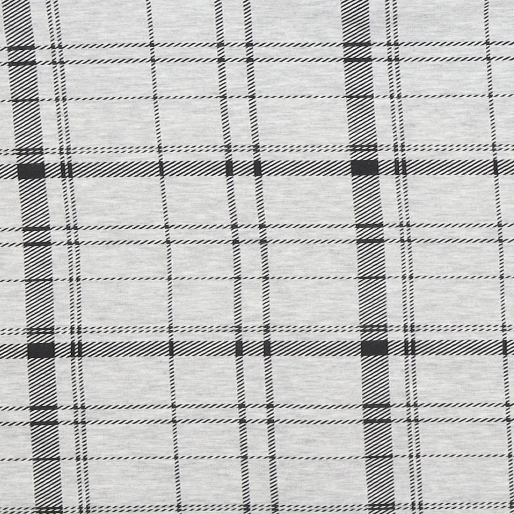 Primark Womens Grey Plaid Cotton Pullover Sweatshirt Size XL Pullover - Cropped