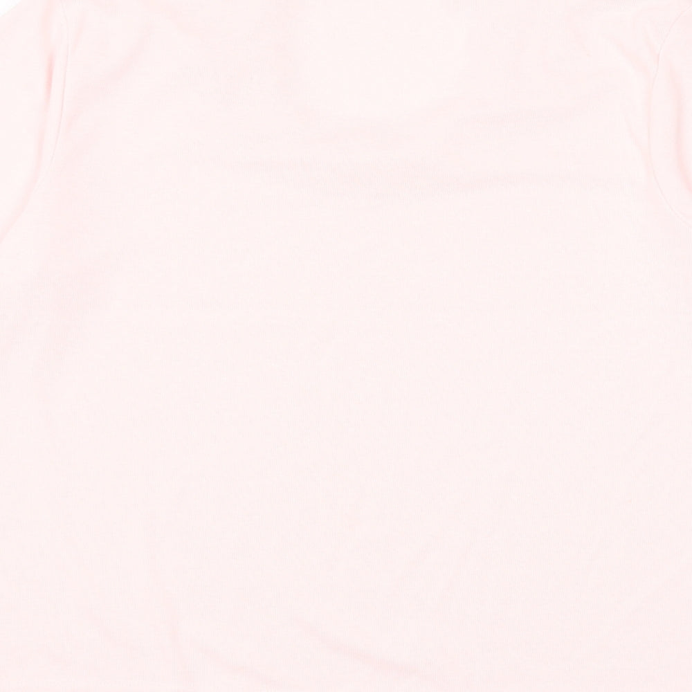 Emreco Womens Pink Polyester Basic T-Shirt Size 18 Scoop Neck - Lettuce Hem