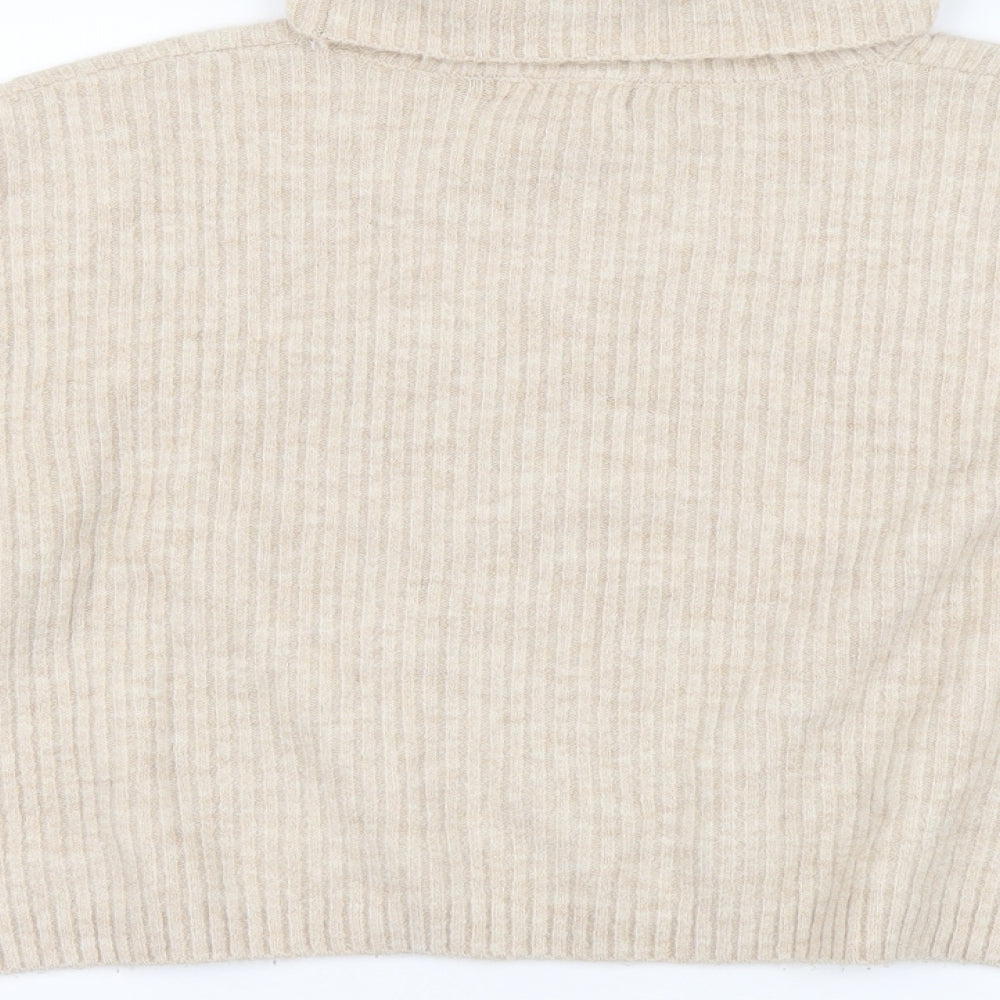 Urban Bliss Womens Beige Roll Neck Acrylic Pullover Jumper Size L