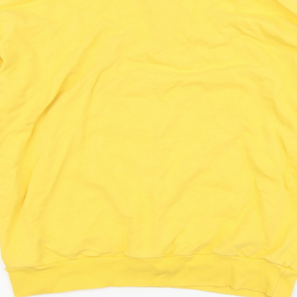 New Look Womens Yellow Cotton Pullover Sweatshirt Size 10 Zip