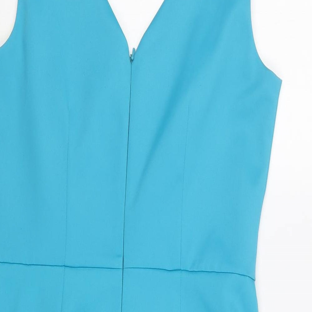F&F Womens Blue Polyester Mini Size 12 V-Neck Zip