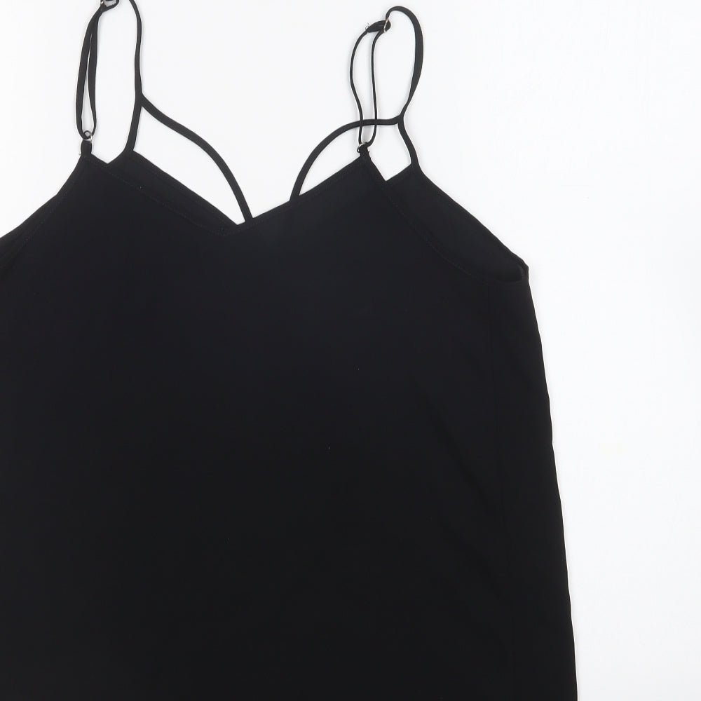 River Island Womens Black Polyester Camisole Blouse Size 10 V-Neck
