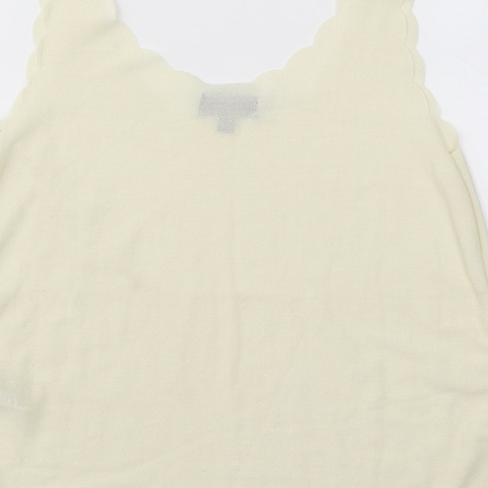 Topshop Womens Yellow Polyester Basic Tank Size 10 Round Neck