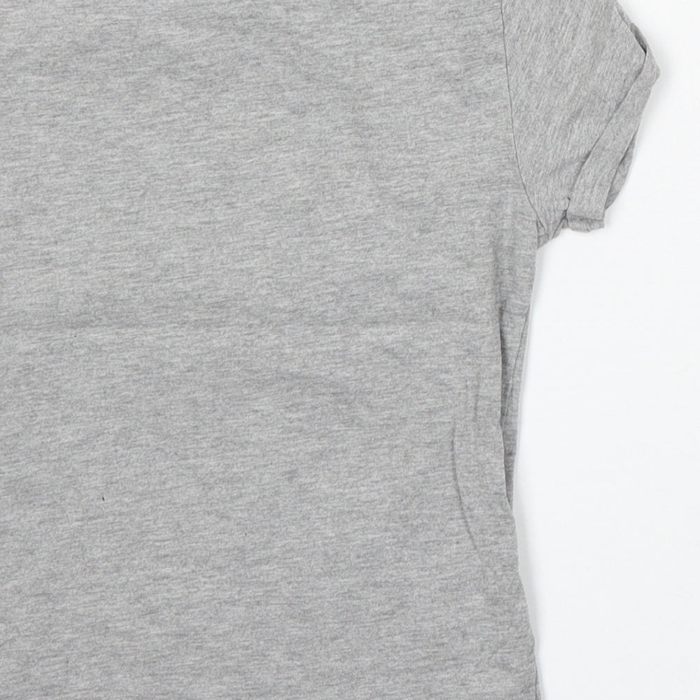 M Boys Grey Cotton Basic T-Shirt Size 5 Years Round Neck - Yo!