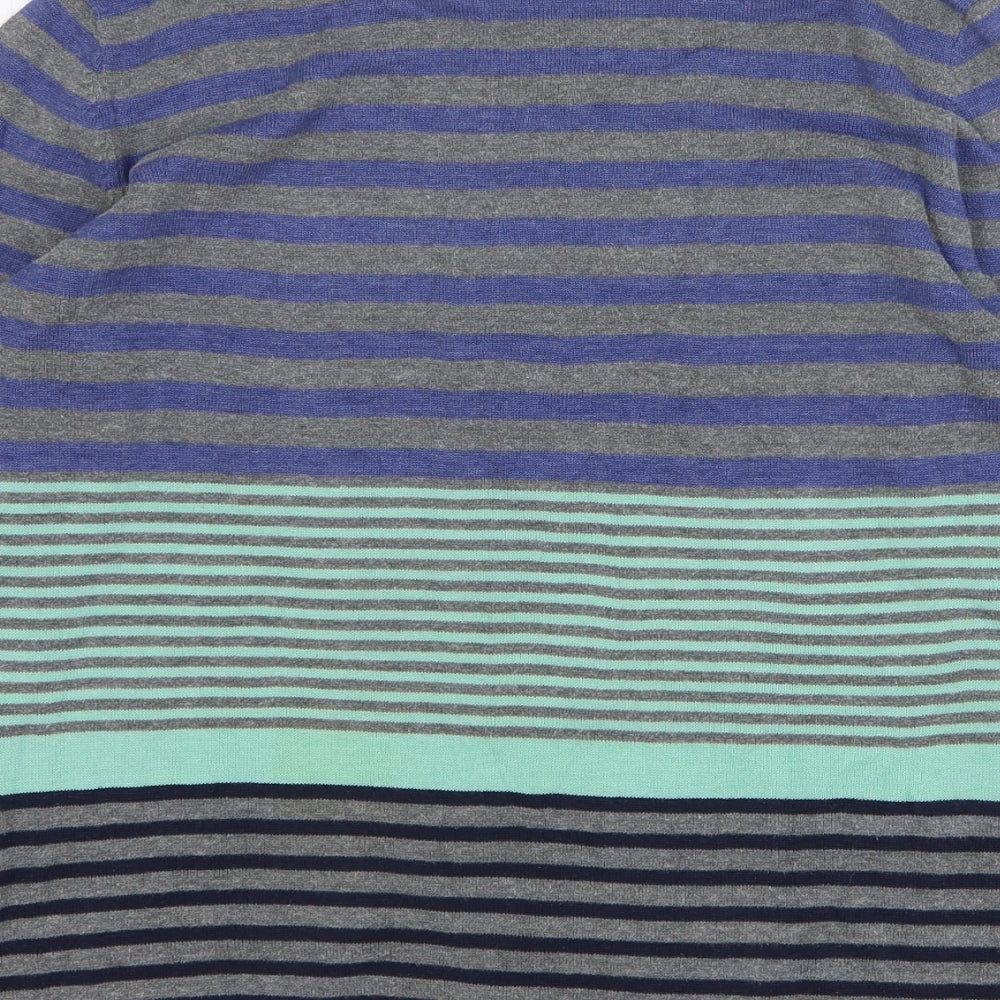 Julipa Womens Multicoloured Round Neck Striped Acrylic Pullover Jumper Size 12