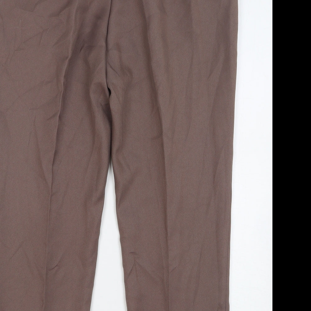 Damart Womens Brown Polyester Trousers Size 18 L26 in Regular