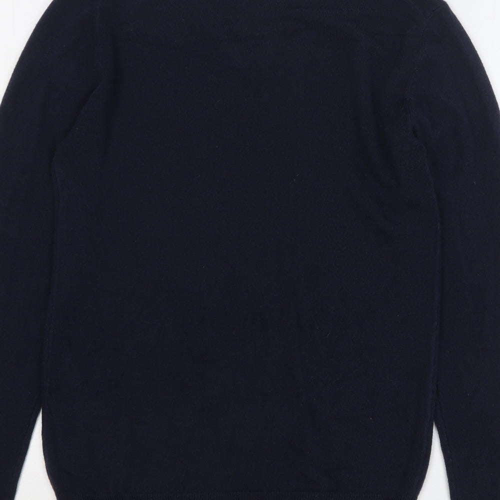 Cedarwood State Mens Blue V-Neck Acrylic Pullover Jumper Size XS