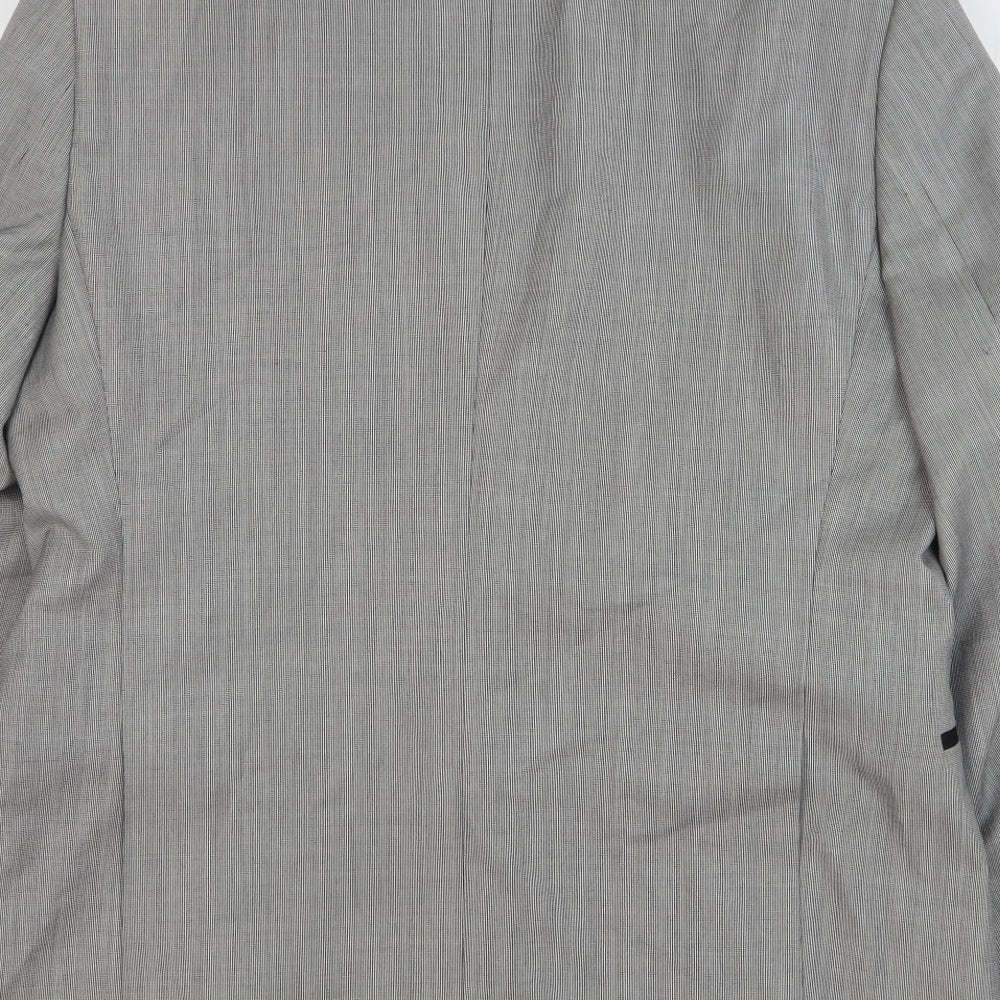 Topman Mens Grey Geometric Wool Jacket Blazer Size 42