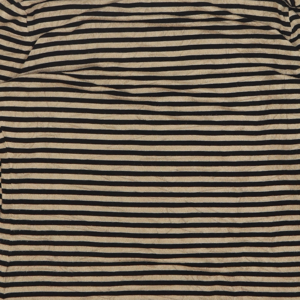 Phase Eight Womens Beige Cowl Neck Striped Viscose Pullover Jumper Size 12