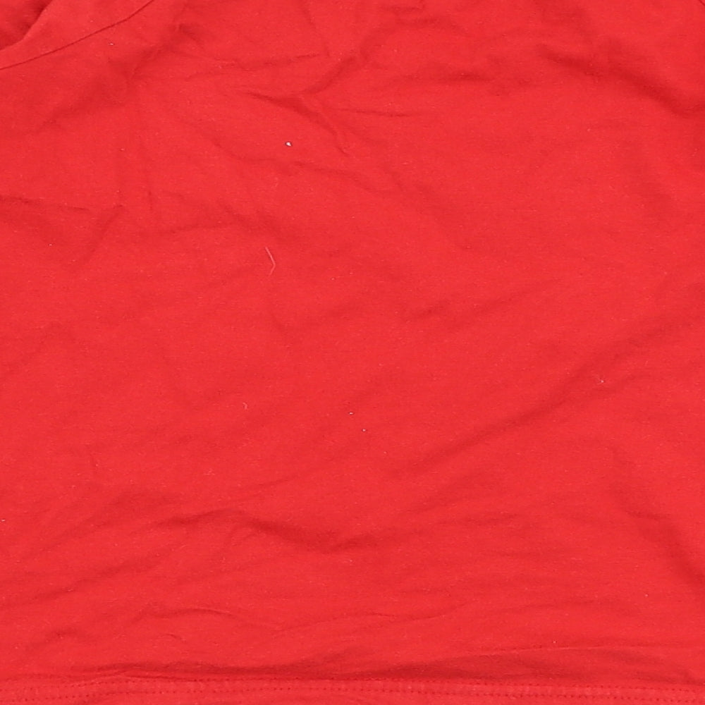 Dunnes Stores Boys Red Cotton Basic T-Shirt Size 7-8 Years Roll Neck
