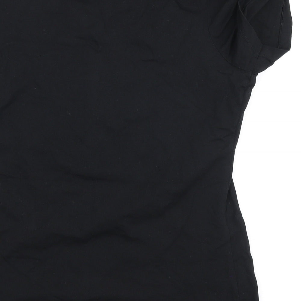 Dunnes Womens Black Cotton Basic T-Shirt Size M Round Neck - 50 party crew