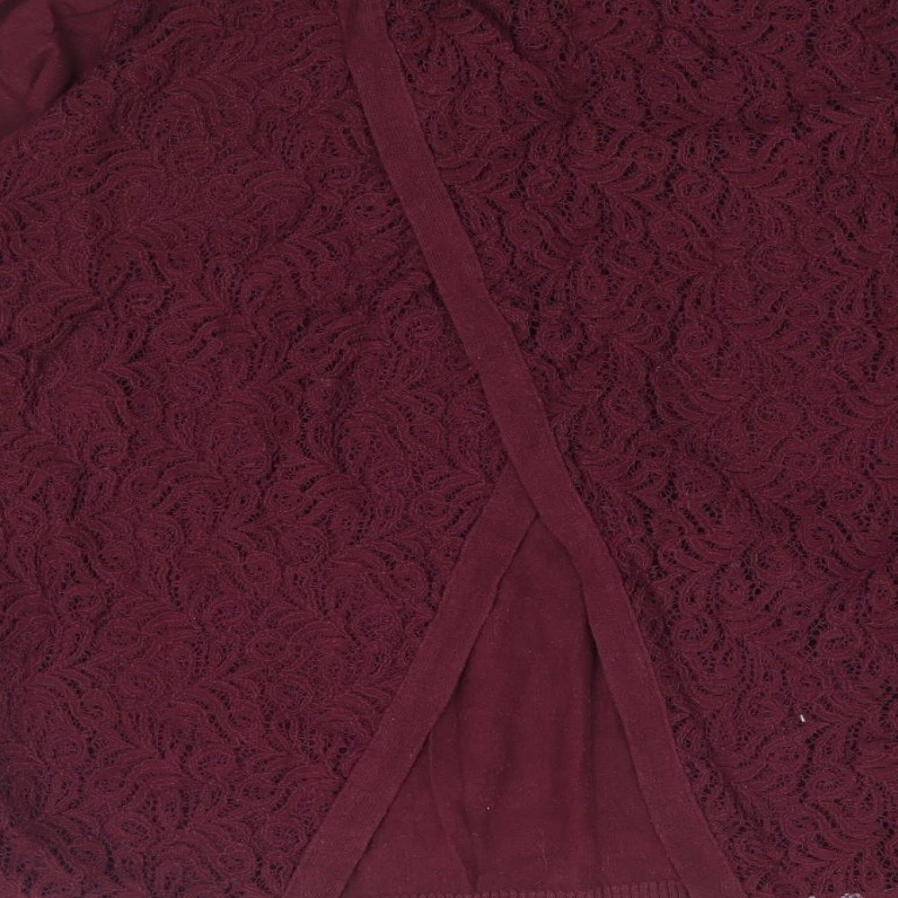 NEXT Womens Purple Round Neck Cotton Pullover Jumper Size 16 - Lace Open Back Detail