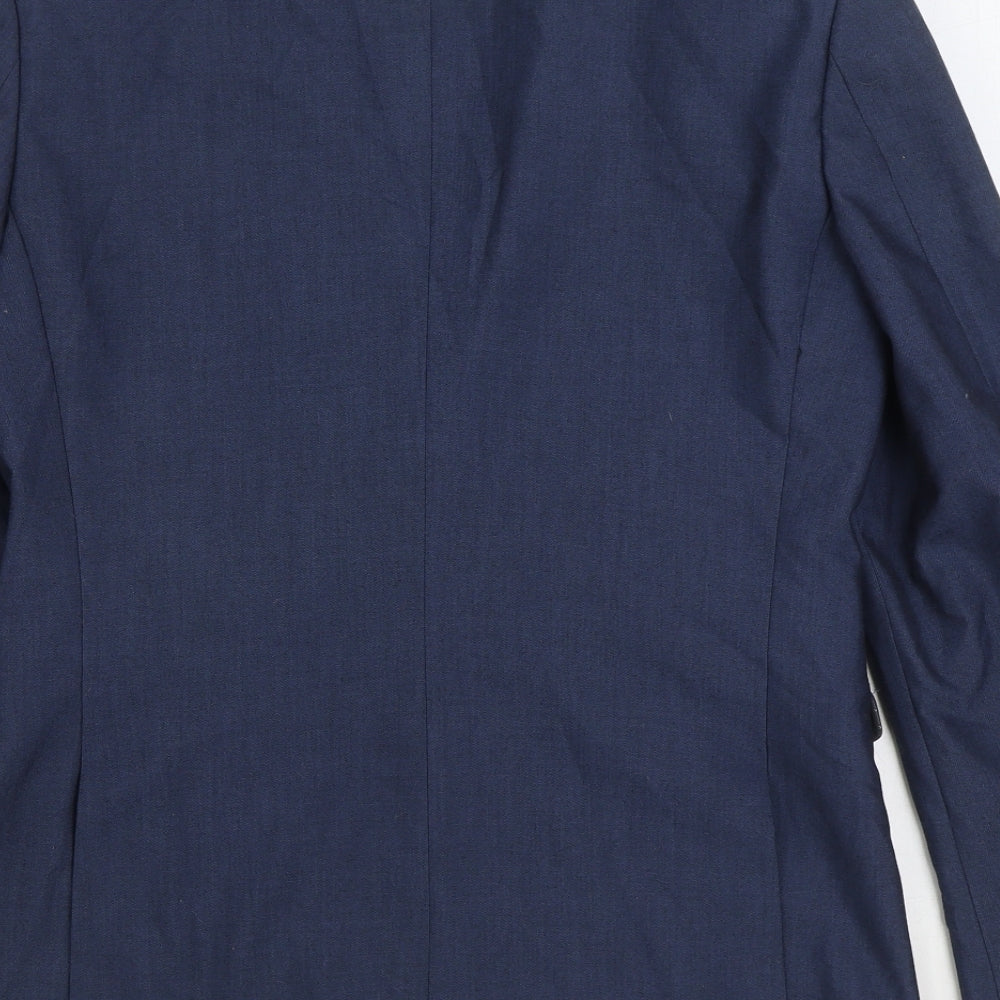 Burton Mens Blue Viscose Jacket Suit Jacket Size 38