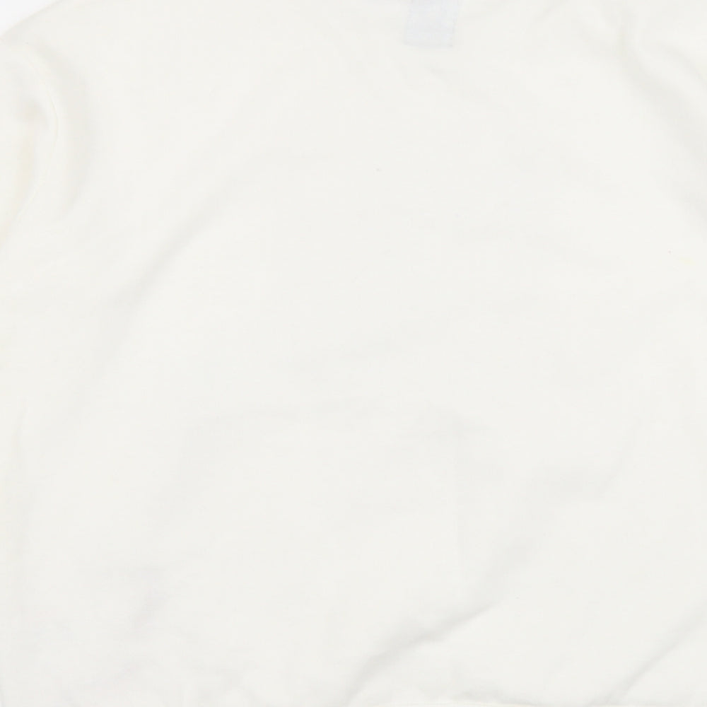 George Womens White Cotton Pullover Sweatshirt Size M Pullover