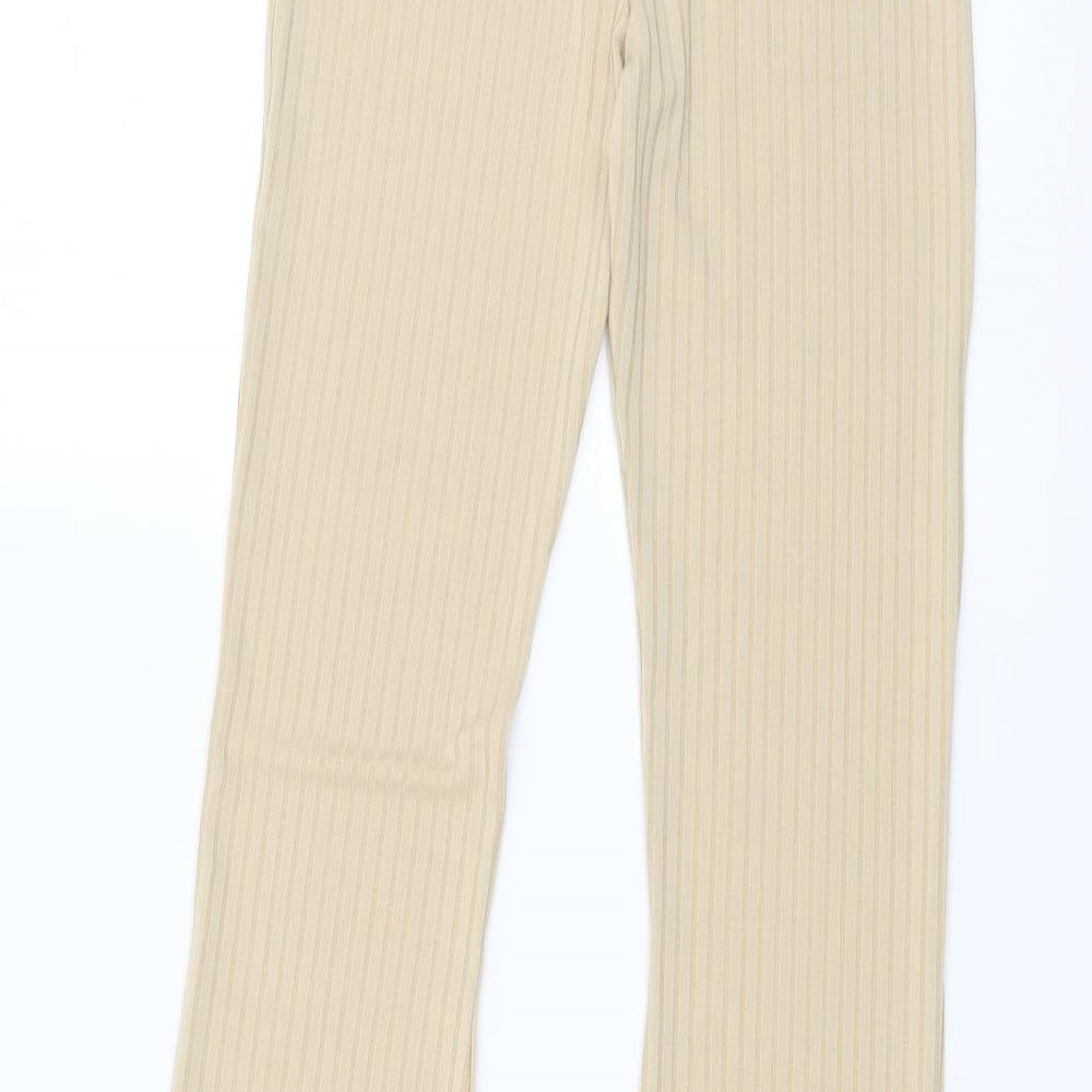 Boohoo Womens Beige Polyester Sweatpants Trousers Size 8 L29 in Regular Drawstring