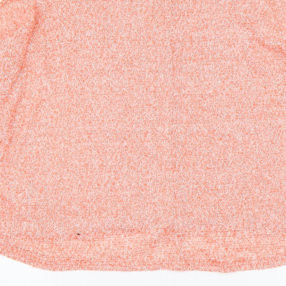 New Look Womens Orange Polyester Basic Blouse Size 10 Round Neck