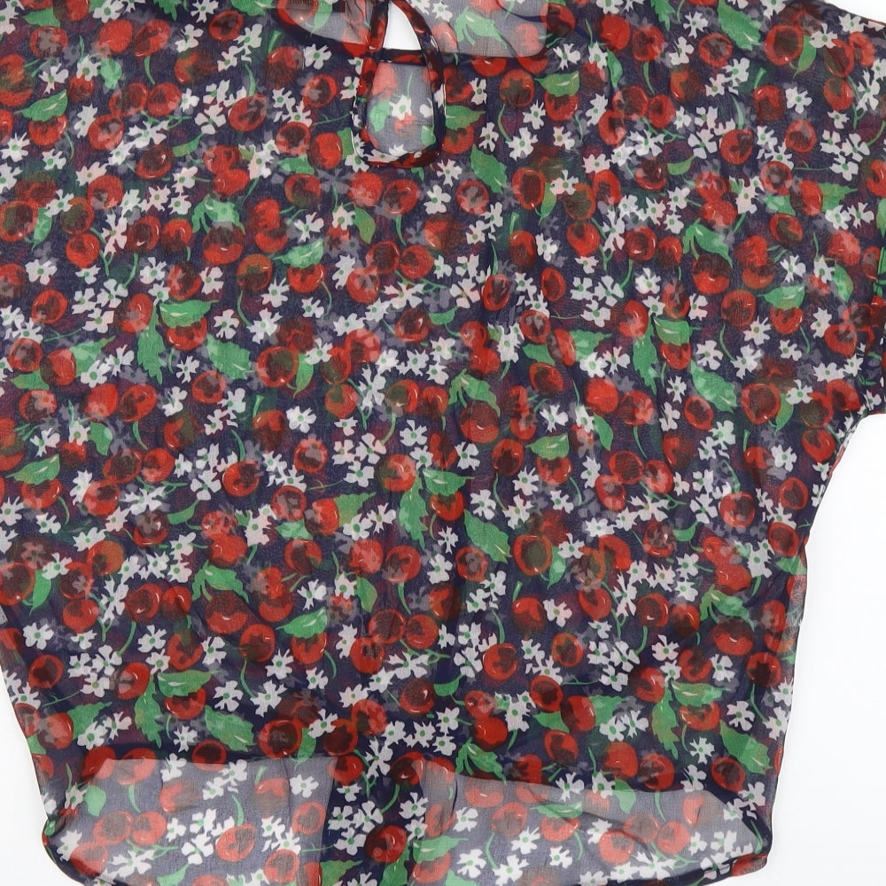 Atmosphere Womens Multicoloured Geometric Polyester Basic Blouse Size 8 Round Neck