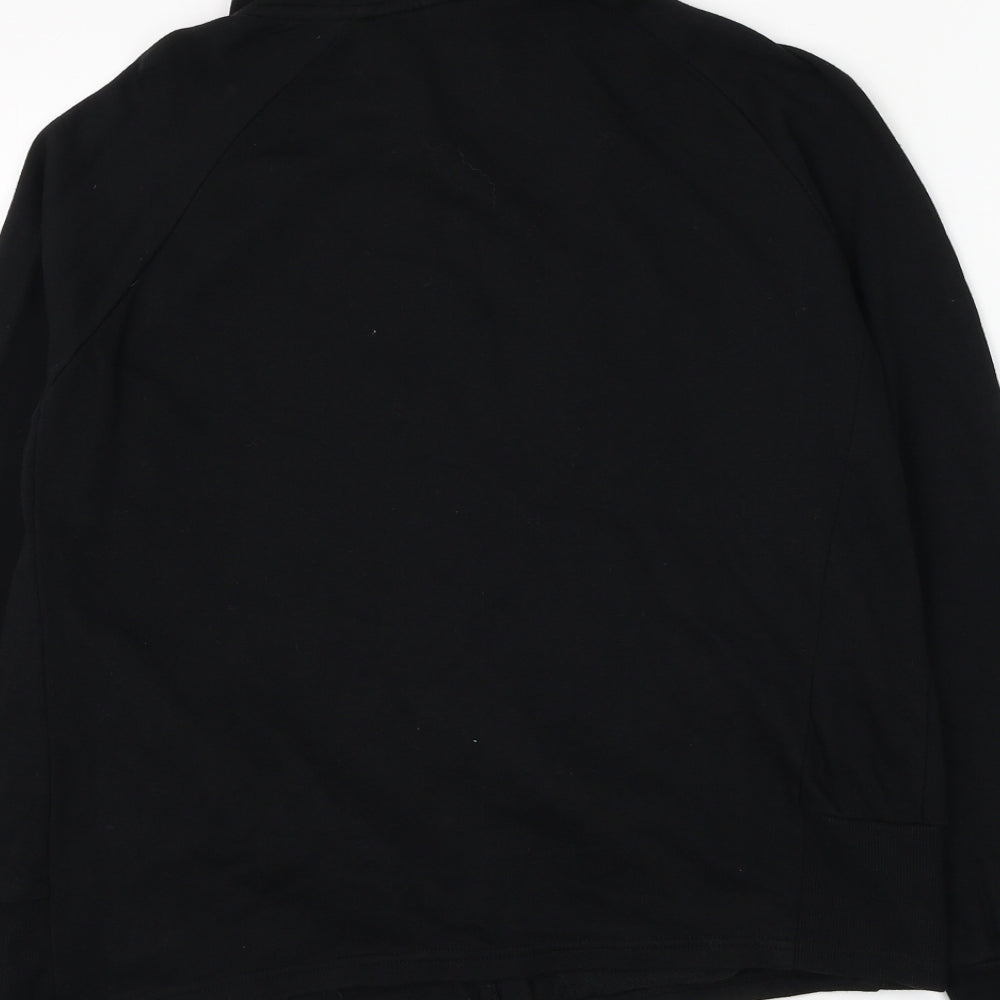OVS Womens Black Cotton Pullover Sweatshirt Size L Button