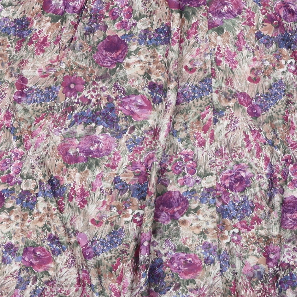 Preworn Womens Multicoloured Floral Polyester Flare Skirt Size 38 in
