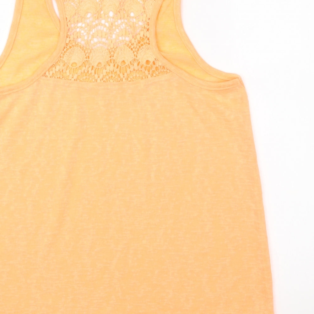 PEP&CO Womens Orange Polyester Basic Tank Size 14 Round Neck
