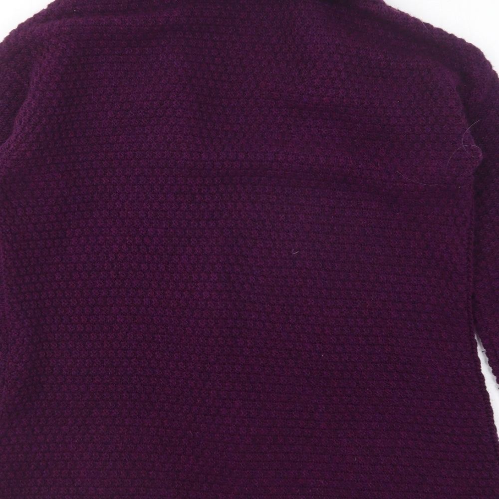 Dunnes Womens Purple V-Neck Acrylic Cardigan Jumper Size S