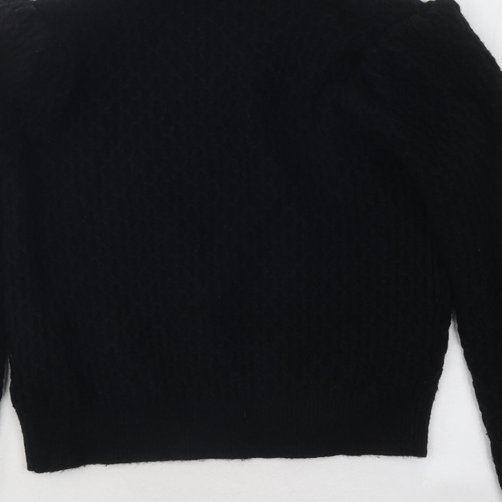 Wild Pony Womens Black Round Neck Acrylic Pullover Jumper Size S