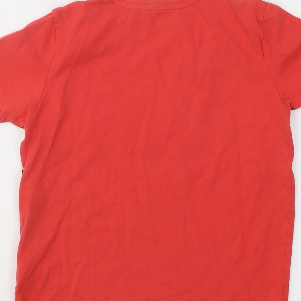 Primark Boys Red Cotton Basic T-Shirt Size 8-9 Years Round Neck Pullover - Bronx