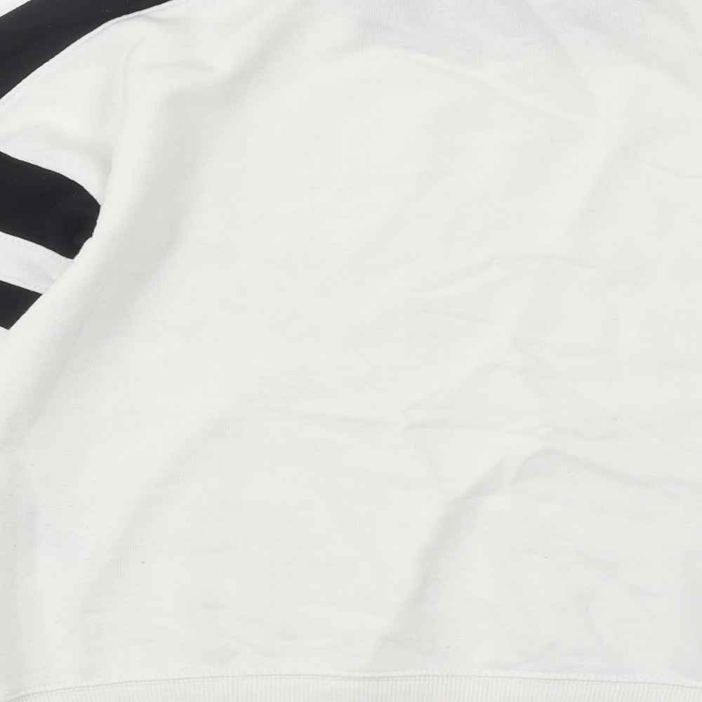 New Look Womens White Cotton Pullover Sweatshirt Size 6 Pullover