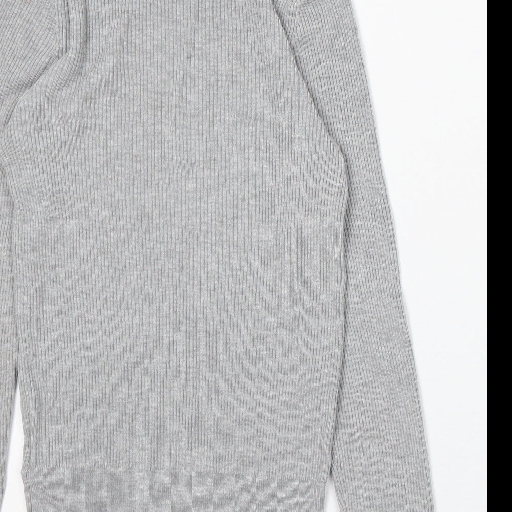 Marks & Spencer Womens Grey Round Neck Acrylic Pullover Jumper Size 8