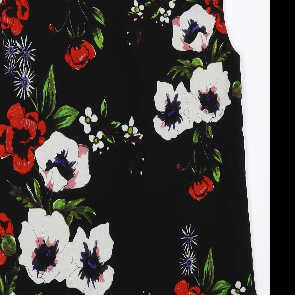 Soon Womens Multicoloured Floral Polyester Basic Blouse Size 14 V-Neck