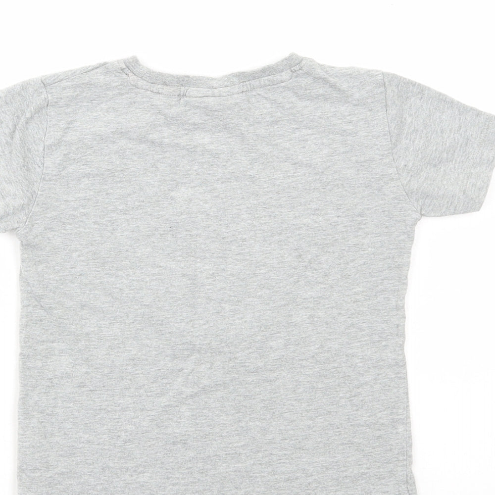 NEXT Boys Grey Cotton Basic T-Shirt Size 2-3 Years Round Neck Pullover - Mr Strong
