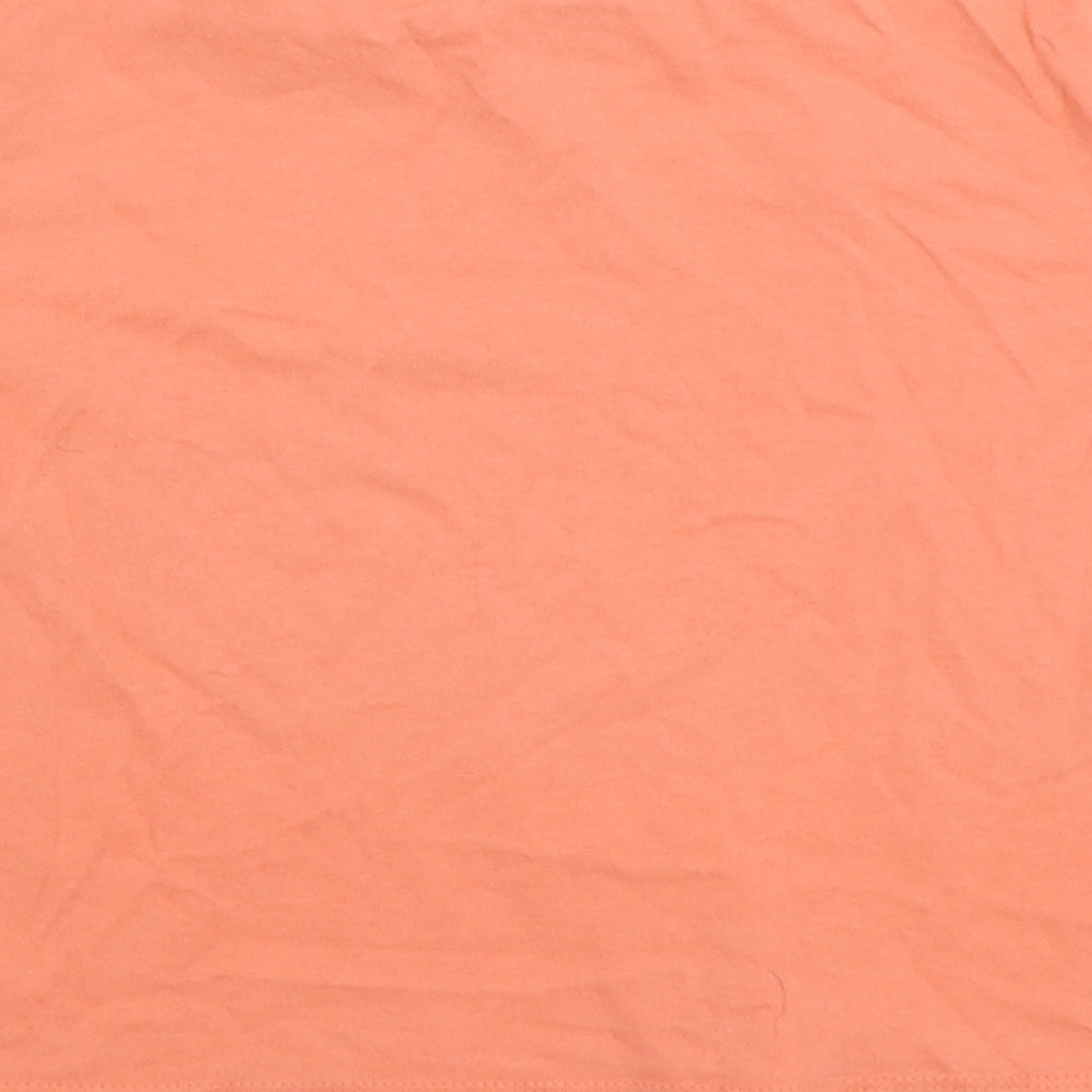 NEXT Girls Orange 100% Cotton Basic T-Shirt Size 6 Years Round Neck Pullover