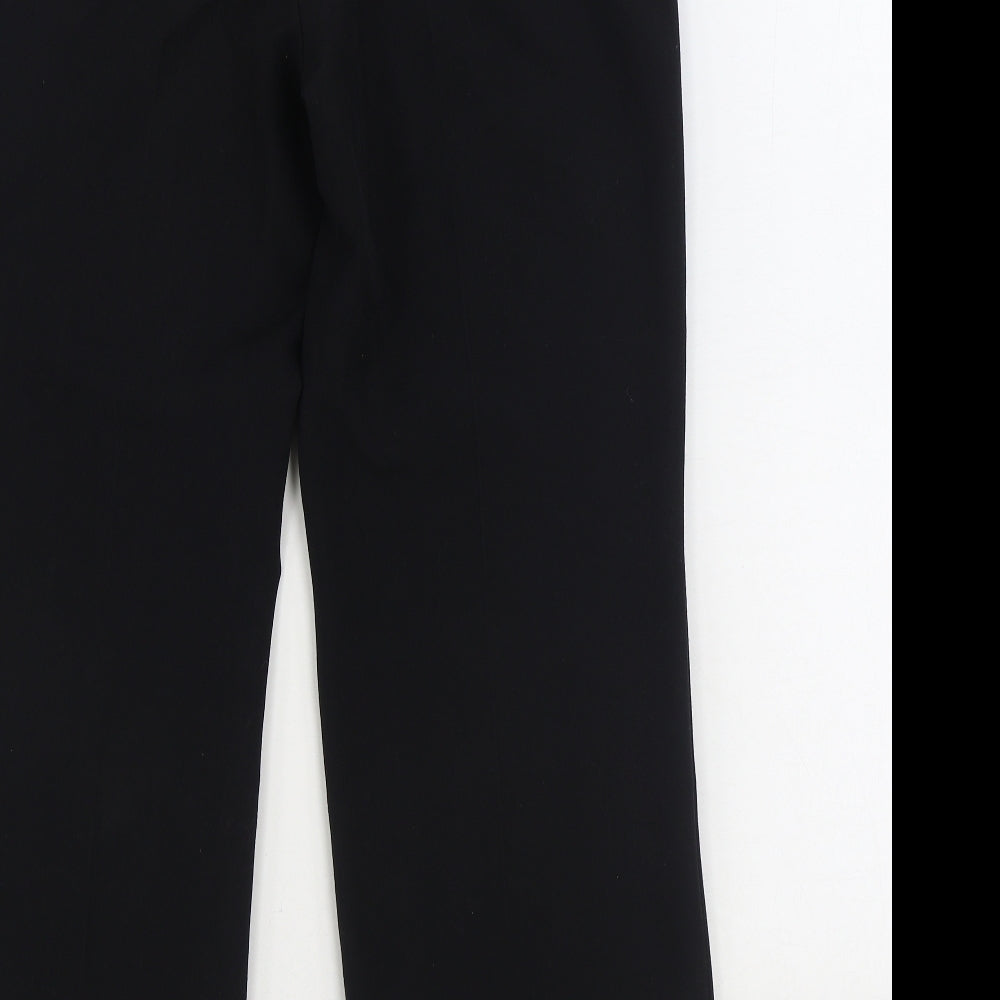Marks and Spencer Womens Black Polyester Trousers Size 12 L28 in Regular Zip