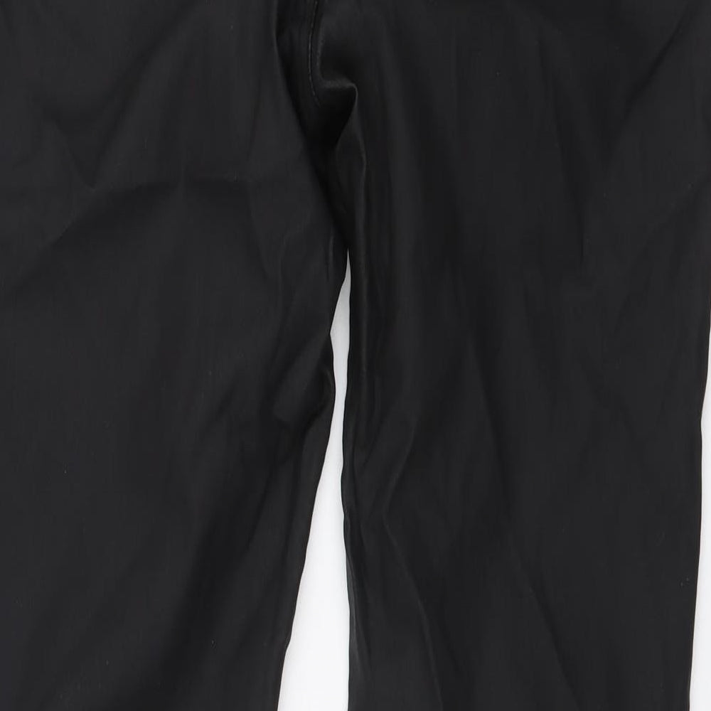Gallery Womens Black Polyester Trousers Size 14 L28 in Regular Button