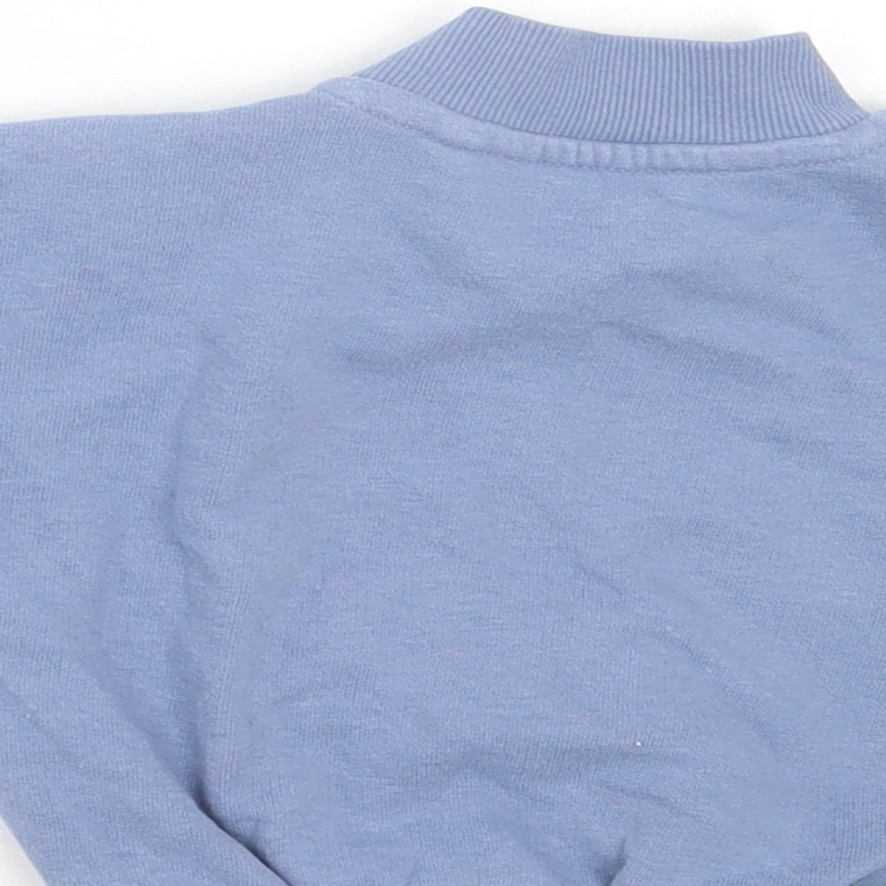 George Boys Blue Cotton Pullover Jumper Size 0-3 Months Button