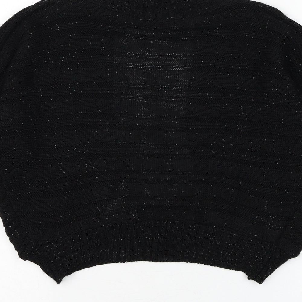 Influence Womens Black V-Neck Acrylic Cardigan Jumper Size S