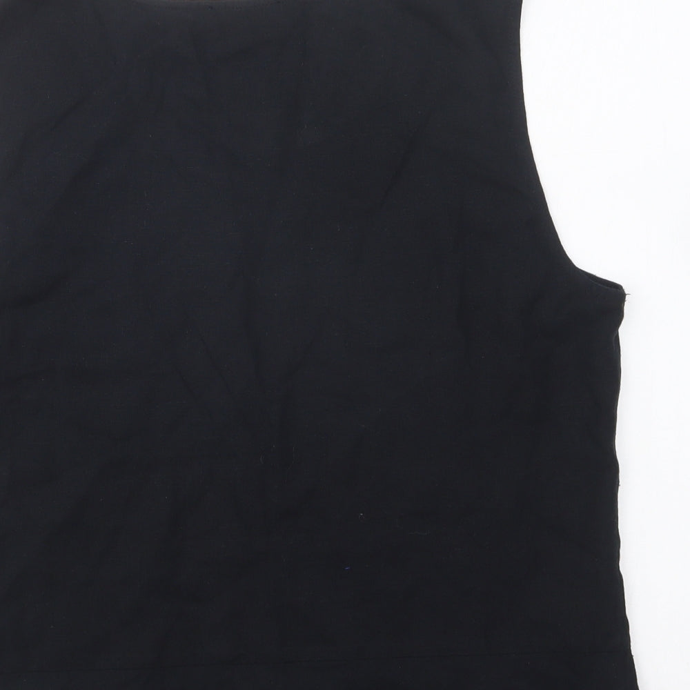 Steilmann Womens Black Viscose Basic Tank Size 12 Round Neck