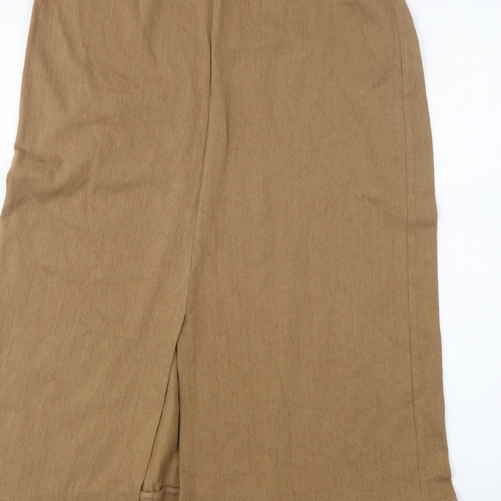Preworn Womens Brown Cotton A-Line Skirt Size L