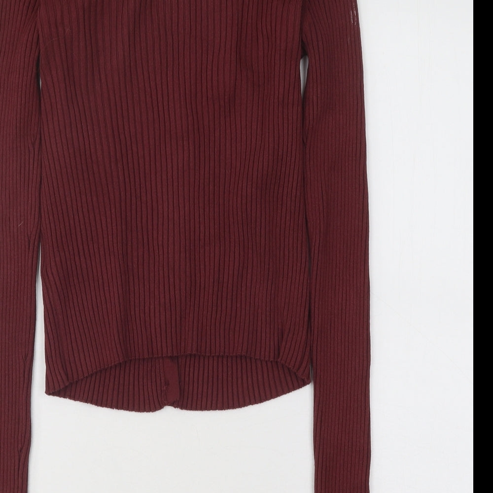 H&M Womens Purple V-Neck Viscose Cardigan Jumper Size M
