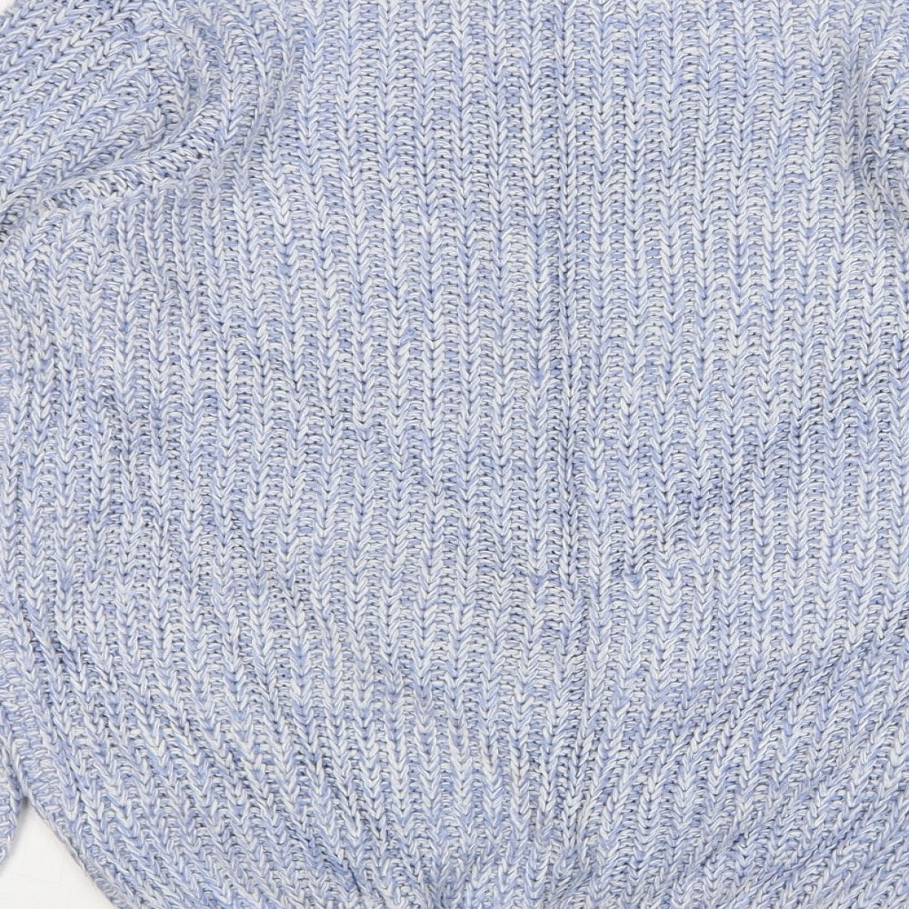 Fluid Womens Blue Round Neck Acrylic Pullover Jumper Size 12
