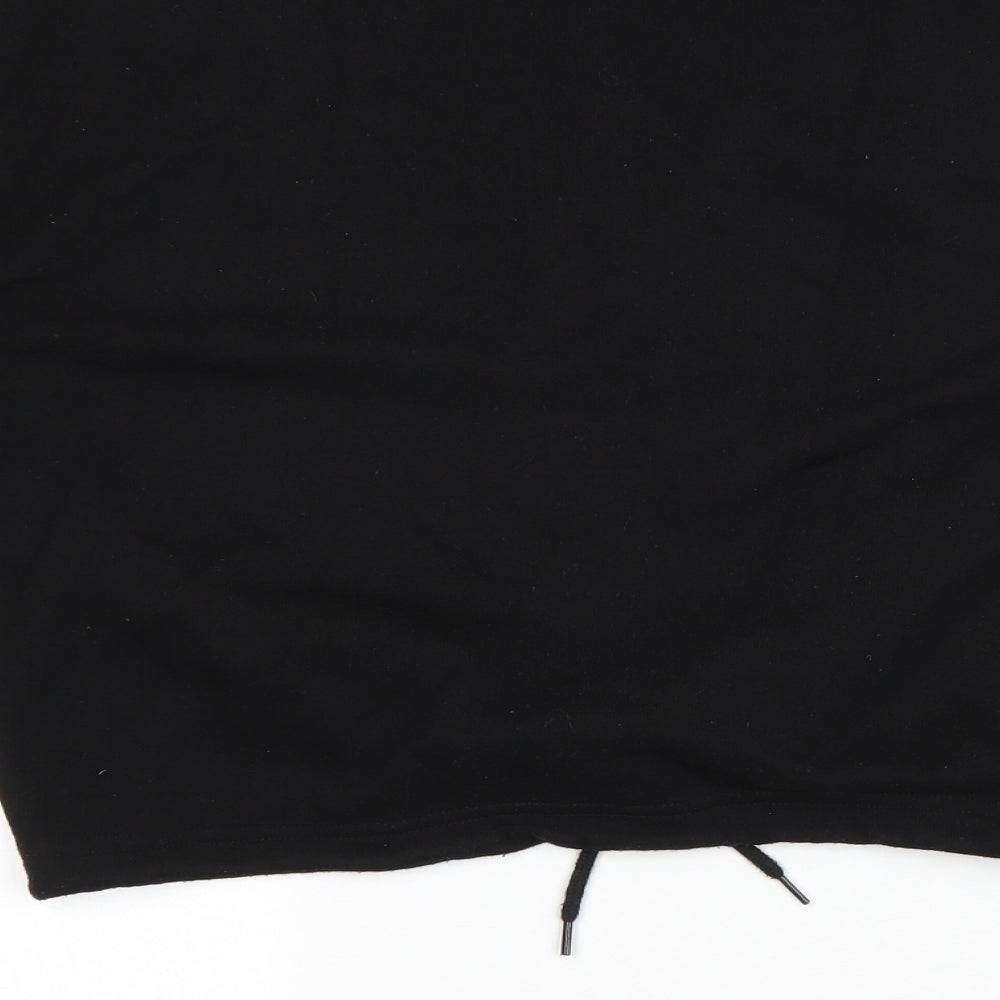 New Look Womens Black Polyester Pullover Sweatshirt Size L Drawstring
