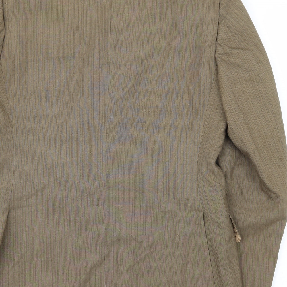 Charles Blades Mens Brown Polyester Jacket Suit Jacket Size 36