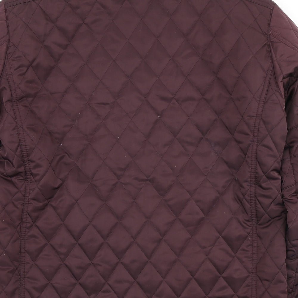 Dunnes Stores Womens Purple Quilted Coat Size M Zip