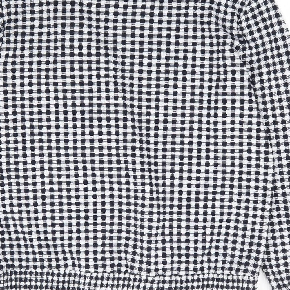 Savida Womens Black Check Polyester Pullover Sweatshirt Size M Pullover
