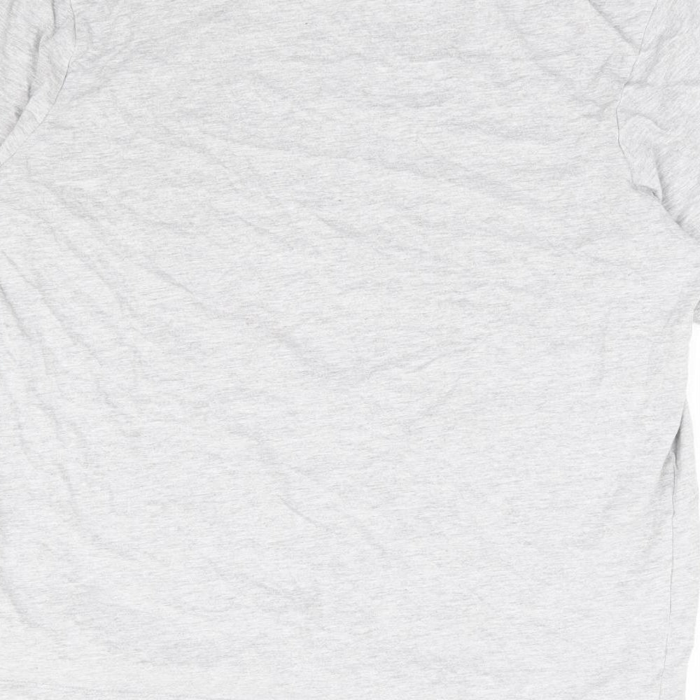 Slazenger Womens Grey Cotton Basic T-Shirt Size M Round Neck